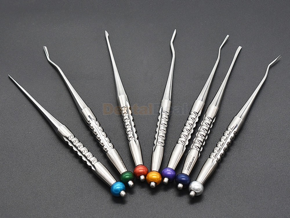 7Pcs Dental Root Elevator Tooth Extracting Elevator with Sterilization Case